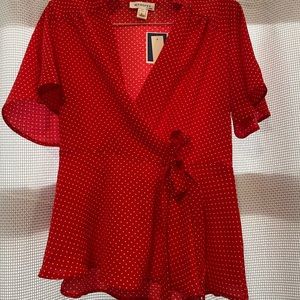 Red Polka Dot Blouse